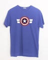 Shop Striped Captain America Half Sleeve T-Shirt (AVL)-Front