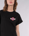 Shop Striped Captain America Printed Badge Boyfriend T-Shirt (AVL)-Front
