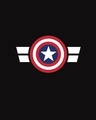 Shop Striped Captain America Printed Badge Fleece Hoodie (AVL)-Full