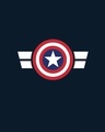 Shop Striped Captain America Printed Badge Half Sleeve T-Shirt (AVL)