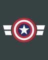 Shop Striped Captain America Printed Badge Round Neck T-Shirt (AVL)