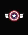 Shop Men's Black Striped Captain America Badge Printed Vest