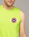Shop Striped Captain America Printed Badge Vest (AVL)-Front