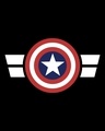 Shop Striped Captain America Round Neck Crop Top T-Shirt (AVL)-Full