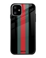 Shop Striped Premium Glass Cover For iPhone 11 (Impact Resistant, Matte Finish)-Front