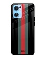 Shop Striped Premium Glass Cover For Oppo Reno7 5G (Impact Resistant, Matte Finish)-Front