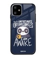 Shop Struggling Panda Typography Premium Glass Cover For iPhone 11 (Impact Resistant, Matte Finish)-Front