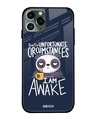 Shop Struggling Panda Typography Premium Glass Cover For iPhone 11 Pro (Impact Resistant, Matte Finish)-Front