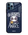 Shop Struggling Panda Typography Premium Glass Cover For iPhone 12 Pro (Impact Resistant, Matte Finish)-Front