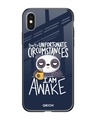 Shop Struggling Panda Typography Premium Glass Cover For iPhone XS (Impact Resistant, Matte Finish)-Front