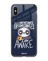 Shop Struggling Panda Typography Premium Glass Cover For iPhone XS Max (Impact Resistant, Matte Finish)-Front