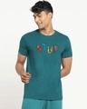 Shop Men's Green Stud Typography T-shirt-Front