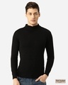 Shop Men Black Solid Pullover Sweater-Front