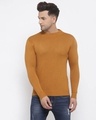 Shop Men Brown Solid Pullover Sweater-Front