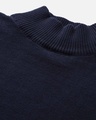Shop Men Navy Blue Solid Pullover Sweater