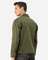 Shop Men Olive Green Solid Denim Jacket-Design