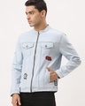 Shop Men's Blue Self Design Jacket-Design