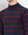 Shop Men's Blue Striped Regular Fit Sweater-Full