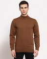 Shop Men's Brown  Regular Fit Sweater-Front