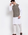 Shop Men's Green Printed Nehru Jacket-Full