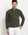 Shop Men's Green Self Design Jacket-Front