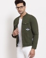 Shop Men's Green Self Design Jacket-Design