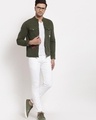 Shop Men's Green Self Design Jacket