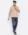 Shop Men's Beige Short Sleeves Casual T-shirt-Full