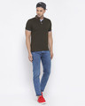 Shop Men's Olive Short Sleeves Casual T-shirt-Full