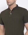 Shop Men's Olive Short Sleeves Casual T-shirt