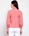 Shop Pink & White Printed Puff Sleeves Crepe Top-Design