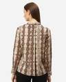 Shop Women Beige & Brown Print Casual Shirt-Design
