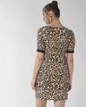 Shop Women Beige & Black Animal Printed Sheath Dress-Design