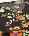 Shop Women's Black & Orange Floral Printed A Line Dress