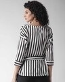 Shop Women's Black & White Striped Wrap Top-Design