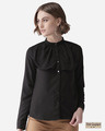 Shop Women Black Contemporary Solid Smart Casual Shirt-Front