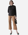 Shop Women Black Contemporary Solid Smart Casual Shirt-Full