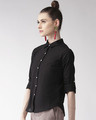 Shop Women Black Regular Fit Solid Casual Shirt-Design