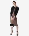 Shop Women Black Solid Crop Button Shrug-Full