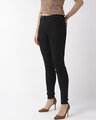 Shop Women Black Solid Slim Smart Fit Stretchable Jeggings-Design