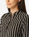 Shop Women Black & White Striped Blouson Top