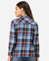 Shop Women Blue & Maroon Twill Weave Checked Casual Shirt-Design