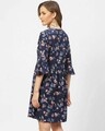 Shop Women Blue & Pink Floral Print A Line Dress-Design