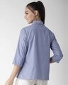 Shop Women Blue & White New Fit Striped Casual Shirt-Full