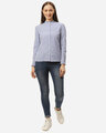 Shop Women Blue & White Standard Striped Smart Casual Shirt-Full