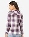 Shop Women Blue & White Twill Weave Checked Casual Shirt-Design