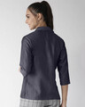 Shop Women Blue Modern Fit Solid Chambray Casual Shirt-Design