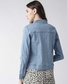 Shop Women Blue Solid Denim Jacket-Design