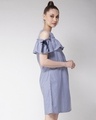 Shop Women Blue & White Striped A Line Dress-Design