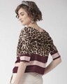 Shop Women's Brown & Purple Leopard Print Top-Design
